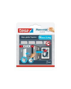 tesa Montagestreifen Powerstrips CLICK Medium 4 Paar, 5.4 kg