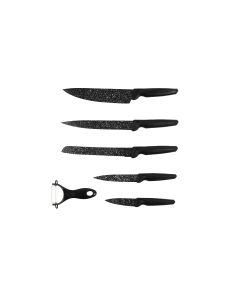 GOURMETmaxx Messerset mit Sparschäler 6-teilig, Schwarz