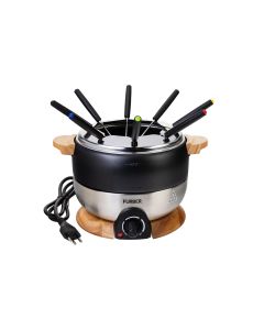 FURBER Fondue-Set Chalet 11 Teile, Schwarz/Silber