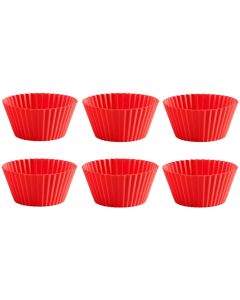 Lékué Muffin Backform Silikon, Rot, 6er Set