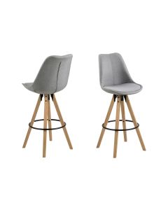 AC Design Barhocker Dima, 2 Stück, 48.5 x 111.5 cm, Hellgrau