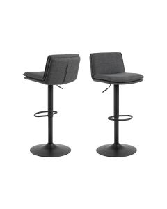 AC Design Barhocker Flynn, 2 Stück, 44 x 107 cm, Dunkelgrau