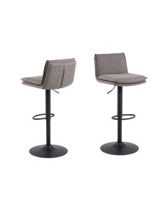 AC Design Barhocker Flynn, 2 Stück, 44 x 107 cm, Hellgrau/Braun