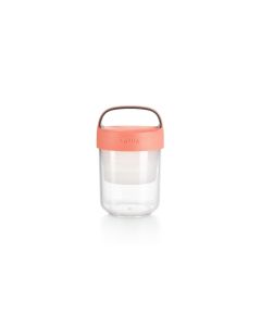 Lékué Smoothiebehälter Glas To Go, 400 ml, Koralle