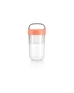 Lékué Smoothiebehälter Glas To Go, 600 ml, Koralle