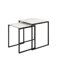 AC Design Couchtisch Katrine 2er Set 43/50 x 50/55 cm, Weiss