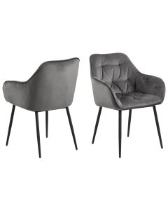 AC Design Stuhl Brooke, 2 Stück Dark Grey