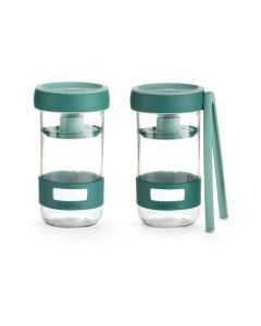 Lékué Fermentationsglas 700 ml, Glas, Blau, 2 Stück