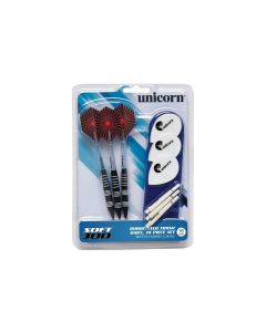 Unicorn Dartpfeile Softdart E300 18g, schwarz, 3 Stück