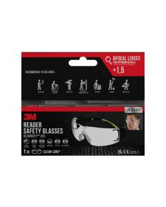 3M Schutzbrille SecureFit 415 mit +1.5 Dioptrie, Transparent