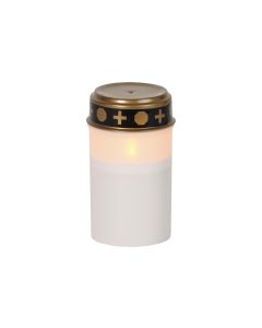 Star Trading LED Grabkerze Serene Ø 7 x 12 cm, Weiss