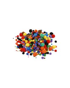 Creativ Company Pompon 5-40 mm 150 Stück, farbig assortiert