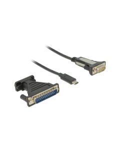 Delock Adapterkabel USB Type-C – RS-232 DB9 ;DB25 1.8 m