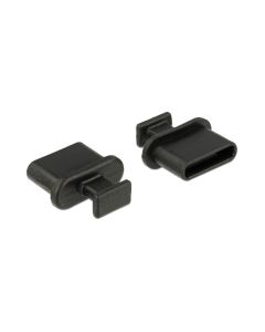Delock Blindstecker/Staubschutz USB-C 10 Stück Schwarz mit Griff
