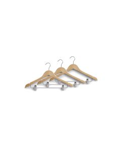 Zeller Present Kleiderbügel 3er Set mit Clips 3 Stück, Beige