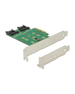 Delock Host Bus Adapter Controller PCIe - M.2, 2xSATA 1xNVMe