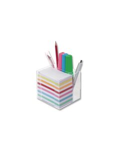 Folia Notizzettel-Dispenser mit Stiftehalter Transparent