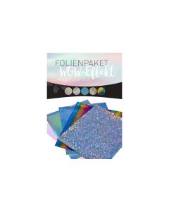 Stahls Aufbügelfolie Flex Set WOW Silber/Blau/Mehrfarbig