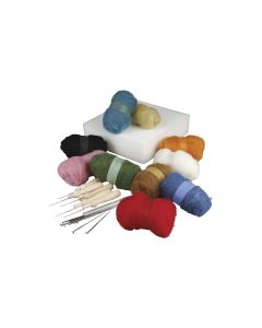 Creativ Company Filz-Bastelset Nadelfilzen 22-teilig, Mehrfarbig