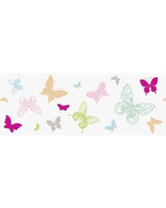 Heyda Fensterbild  Butterflies 1 Stück, Rosa/Mint/Pink/Grün