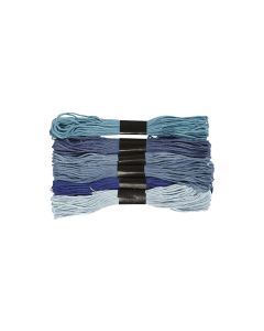 Creativ Company Stickgarn Baumwolle Blau 6 Bündel à 8 m