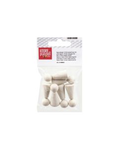 Knorr Prandell Holzkleinteile 3.7 cm Figurenkegel, 6 Stück