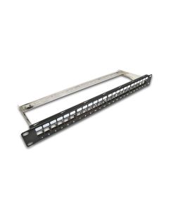 Wirewin Patchpanel 24 Port, Keystone, 1HE 19-Rack Schwarz