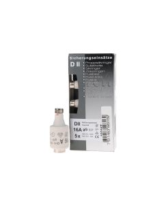 Elektromaterial Sicherungseinsatz DT II 16A träge, 5 Stück