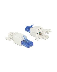 Delock Stecker RJ45 Cat.6A UTP werkzeugfrei, 2 Stück