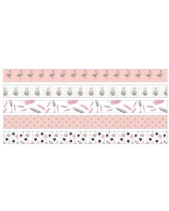 URSUS Washi Tape Tropic Silber/Rosa