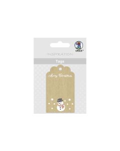 URSUS Geschenkanhänger Snowman 3.45 x 7.5 cm, 8 Stück