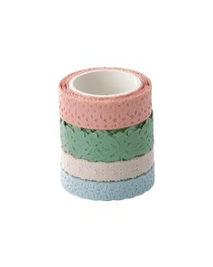Folia Washi Tape Spitzenbordüre, 4 Stück