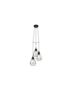 EGLO Leuchten Pendelleuchte TARBES 3x E27, 31 cm Schwarz