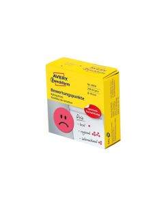 Avery Zweckform Motivsticker Smiley 19 mm Bewertungspunkte, Rot