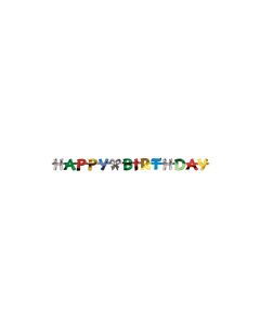 Papstar Girlande Happy Birthday 1.4 m, Mehrfarbig