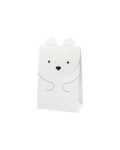 Creativ Company Geschenktüte Eisbär 6 x 12 x 18 cm, 6 Stück, Weiss