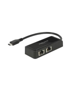 Delock Netzwerk-Adapter USB-C - 2xRJ-45 1Gbps