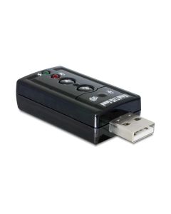 Delock Soundkarte USB2.0, Virtual 7.1, 24Bit/96Khz 3.5 mm In/Out