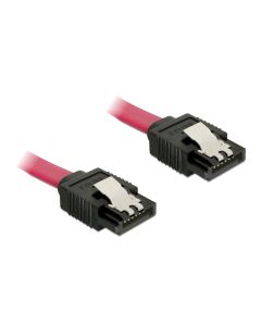 Delock SATA3-Kabel 50 cm rot, mit Metal-Clip