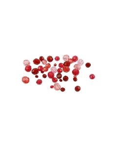 Creativ Company Facettenperlen 4-12 mm Rot, 170 Stück