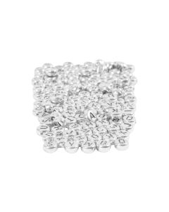 Creativ Company Buchstabenperlen 7 mm Kunststoff, Silber/Schwarz