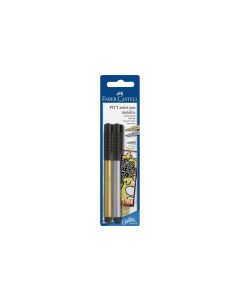 Faber-Castell Filzstift Pitt Artist Pen Gold, Silber