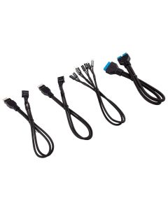 Corsair Frontpanel-Kabel Premium Sleeved Verlängerungskit Schwarz