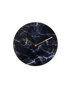NeXtime Wanduhr Marble Ø 40 cm Gold/Schwarz