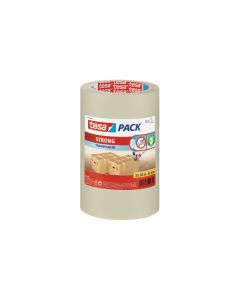 tesa Klebeband strong 50 mm x 66 m, Transparent, 3 Rollen