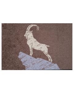 wash+dry Fussmatte Steinbock, Braun, 50 cm x 75 cm
