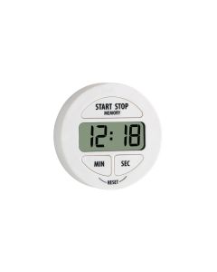 TFA Dostmann Timer Digital mit Stoppuhr, Weiss