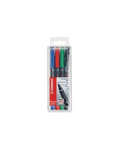 STABILO Folienstift OHPen universal F permanent 4 Stück, Mehrfahrbig
