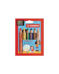STABILO Farbstifte Woody 3in1 6 Stück, ink. Spitzer