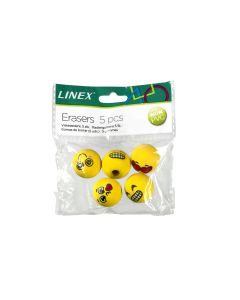 Linex Radiergummi lustige Gesichter 5 Stück, Gelb